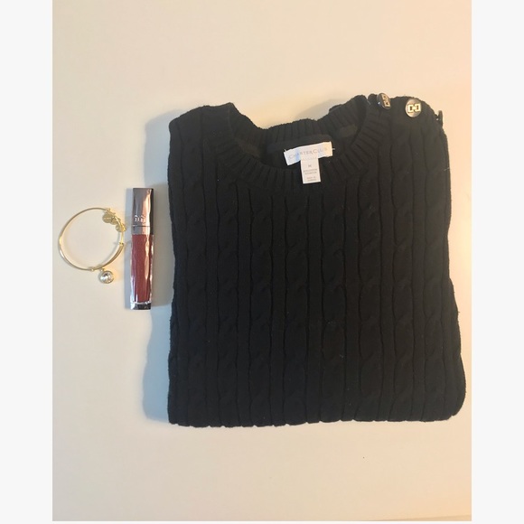 Charter Club Sweaters - Black Cable Knit Sweater